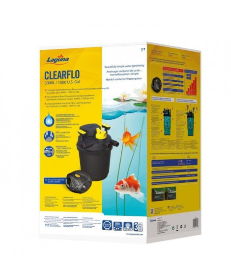 LAGUNA Kit de filtration Clearflo 3000 pour bassin - Avec filtre UV 11 W