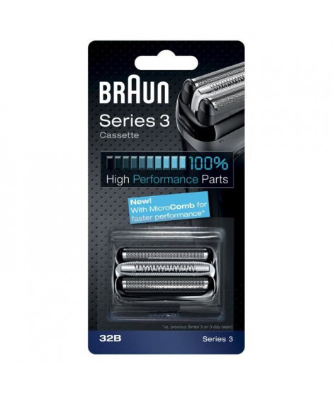 Braun Piece De Rechange 32B Noire Pour Rasoir - Compatible avec les rasoirs Series 3