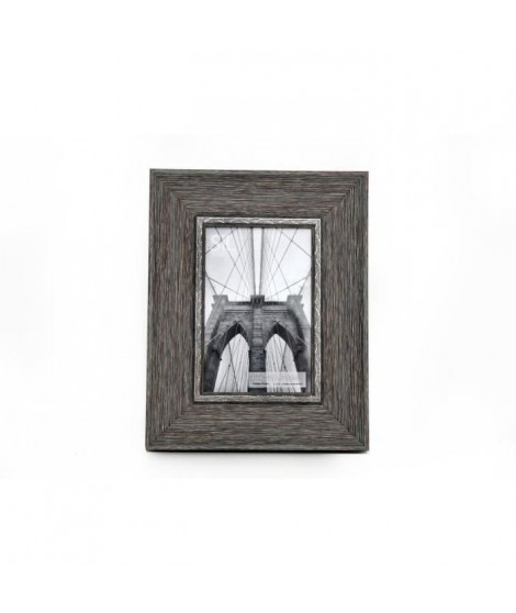 Cadre photo gris - Effet bois - 10 x 15 cm