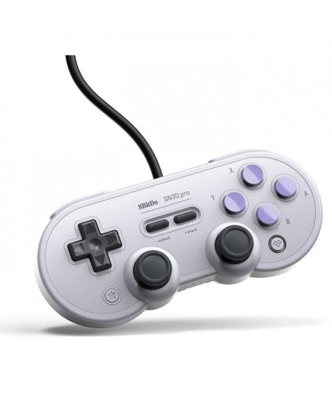 Manette Gamepad filaire grise 8Bitdo SN30 Pro SN Edition pour Switch