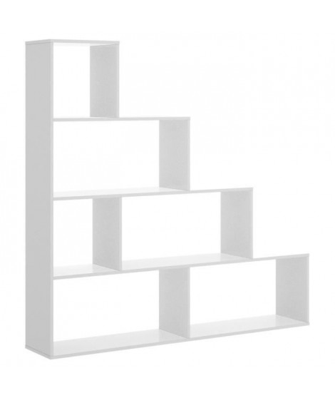 Bibliotheque 6 Compartiments - Blanc - L 145 x P 29 x H 145 cm - TEN