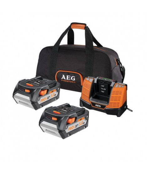 AEG Pack de chargeur et 2 batteries SETLL1850BL - 18 V - 5 Ah Li-ION