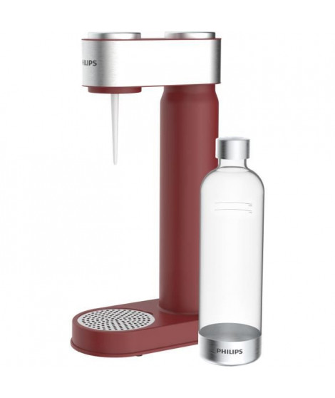 PHILIPS ADD4902RD - Machine a Soda Rouge finitions chromées + Cylindre 425g CO² + 1 bouteille PET 1 litre