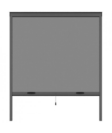 Moustiquaire de fenetre L170 x H160 cm en aluminium  gris anthracite - Recoupable en largeur et hauteur