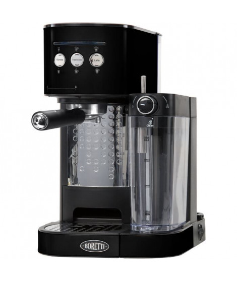 BORETTI B400 Machine a expresso 15 bars - Cappuccino et latté avec mousse de lait - Noir