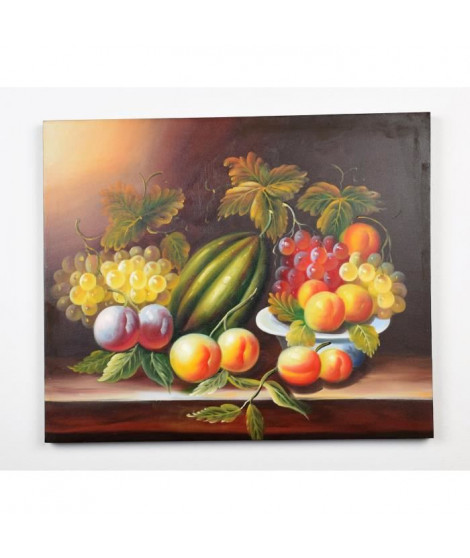 Tableau déco Fruits  3 -  Peinture a l'huile  -  50 x 60 x 3 cm
