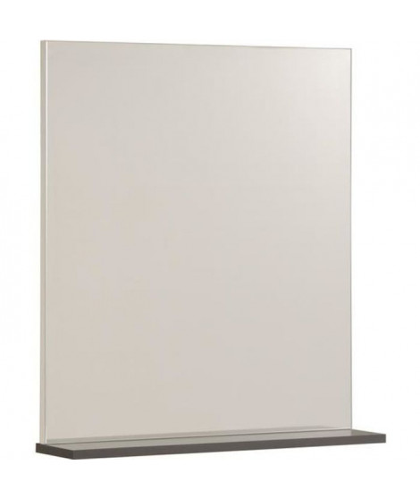 EKIPA Miroir avec tablette - Gris ombre et blanc - L 60 x P 14 x 70 cm - VERSA