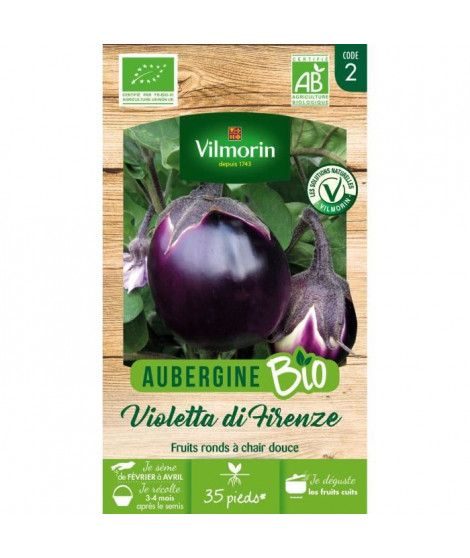 Aubergine violette de Florence bio Vilmorin