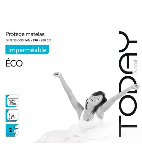 TODAY Protege Matelas / Alese Imperméable Eco 140x190/200cm - 100% Polyester