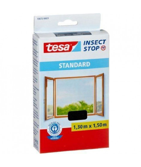 TESA Moustiquaire Standard pour fenetre - 1,3 m x 1,5 mm - Noir