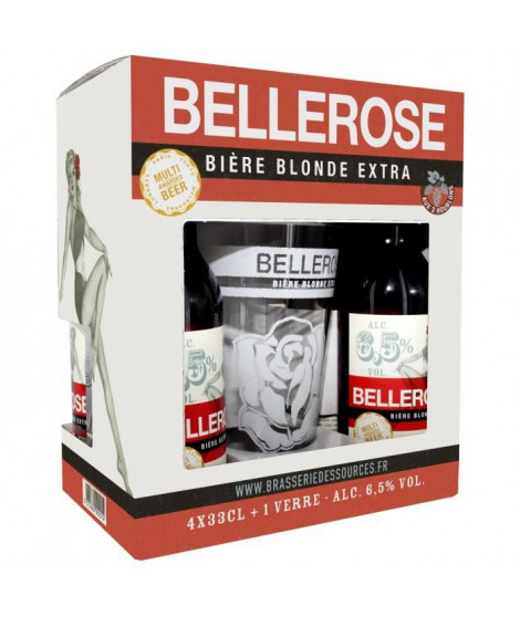 BELLEROSE Coffret de 4 bieres + 1 verre - 4 x 33 cl
