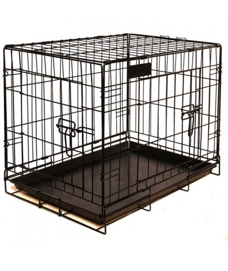 RIGA Cage pour chien - Taille M - Noir - 79 cm