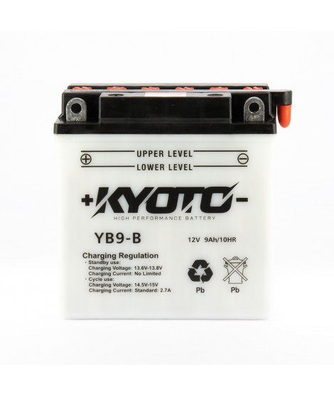 Batterie YB9-B Conventionnelle Avec Entretien - Livrée Avec Pack Acide