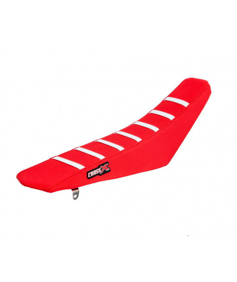 HOUSSE DE SELLE HONDA CRF 250-450  TOP RED- SIDE RED-STRIPES WHITE