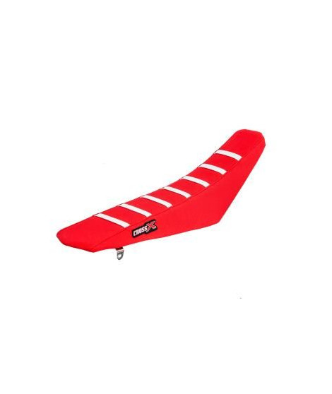 HOUSSE DE SELLE HONDA CRF 450 - TOP RED- SIDE RED-STRIPES WHITE