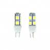 Ampoules Wedge - 9 LEDs - 12V 10W Base T10  W2.1 x9.5D  - Blister de 2 Ampoules