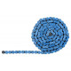 Chaine en Pas 420 - Hyper Renf/Ss Joints Toriques/Attache Rapide - 136 Maillons - Bleu Fluo