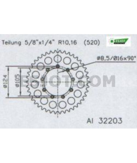 Couronne Alu TM - 520 - 51 Dents - Made in Germany