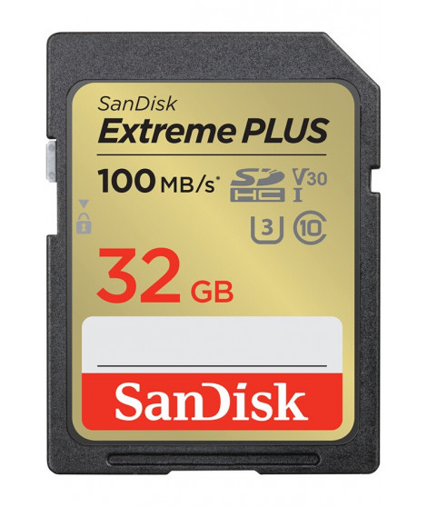 Carte mémoire SD Sandisk Extreme PLUS 32GB SDHC 100MB/s