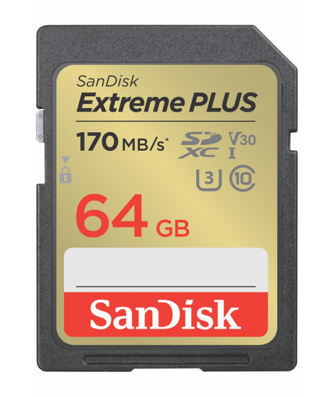Carte mémoire SD Sandisk Extreme PLUS 64GB SDXC 170MB/s