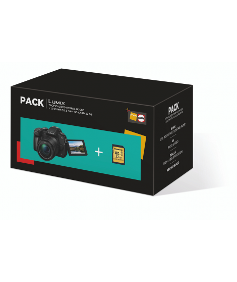 Appareil photo hybride Panasonic Pack Hybride G80 + 12-60mm + SD 32Go