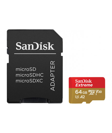 Carte mémoire micro SD Sandisk Carte Extreme microSDXC 64GB for Action Cams 170MB/s