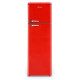 RADIOLA - RARDP260RV - Réfrigérateur 2 portes Vintage - 258 L (206+52) - Froid statique - Clayettes verres - Rouge