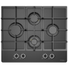 RADIOLA - RATG64ETN - Plaque de cuisson Gaz - 4 Foyers - Grille en fonte - Largeur (60cm) - Allumage 1 main - Noir