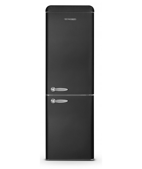 SCHNEIDER - SCB315VNFB - Réfrigérateur combiné Vintage - 326L (226+100) - No Frost - 3 clayettes - Noir mat