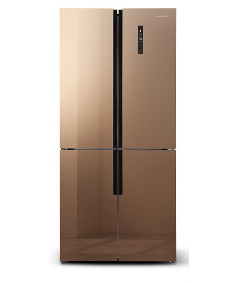 SCHNEIDER - SCMD482NFGM - Réfrigérateur Side by Side - 482L (321+161) - No frost - 4 clayettes verre - 41db - Mirror Gold