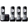 PANASONIC - KXTG6824FRB - Téléphone numérique sans fil - Répondeur - 120 numéros - Affichage Lcd - Gris et noir