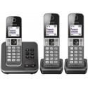 PANASONIC - KXTGD323FRG - Téléphone sans fil trio - Avec répondeur et blocage d'appels - Argent