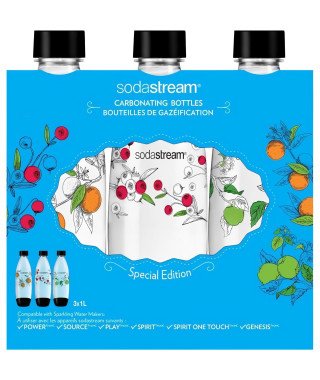 Occasion-SODASTREAM Pack de 3 bouteilles de gazéification grand modele - Motif de bouteilles aléatoires