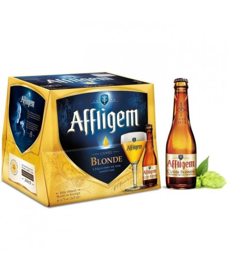 AFFLIGEM Lot de 12 bouteilles de Biere - Blonde - 6,7 ° - 25 cl