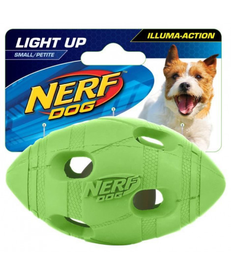 NERFDOG Balle ovale Flash LED S 4 cm - Vert et orange - Pour chien