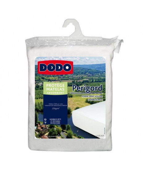 DODO Protege-matelas molleton absorbant Perigord - 230 g/m² - 140 x 190 cm - Blanc