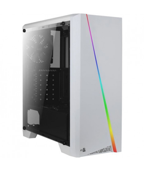 AEROCOOL Boîtier PC Cylon - Avec Fenetre pleine - RGB - Format ATX - Moyen Tour - Blanc