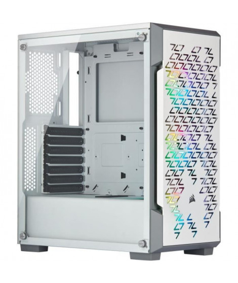 CORSAIR Boîtier PC iCUE 220T RGB Airflow - Moyen Tour - Verre trempé - Blanc (CC-9011174-WW)