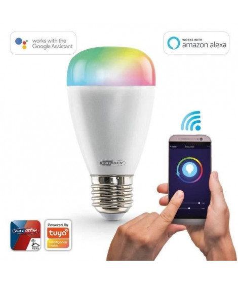 CALIBER HWL2101  Ampoule LED intelligente E27 blanc froid a blanc chaud et RGB multicolore contrôlée par App.