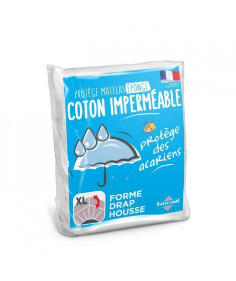 SWEETHOME Protege-matelas éponge 100% coton - Imperméable - 90x190 cm