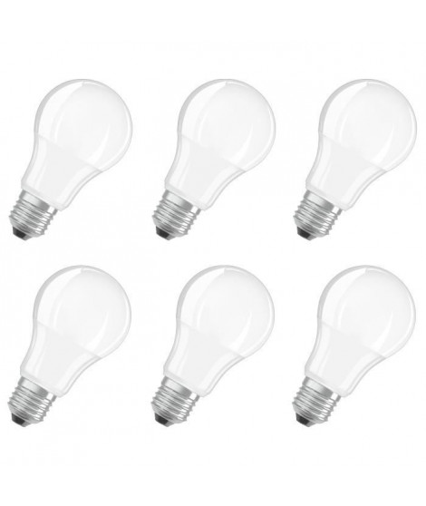 BELLALUX Lot de 6 Ampoules LED Standard verre dépoli 8,5W60 E27 froid