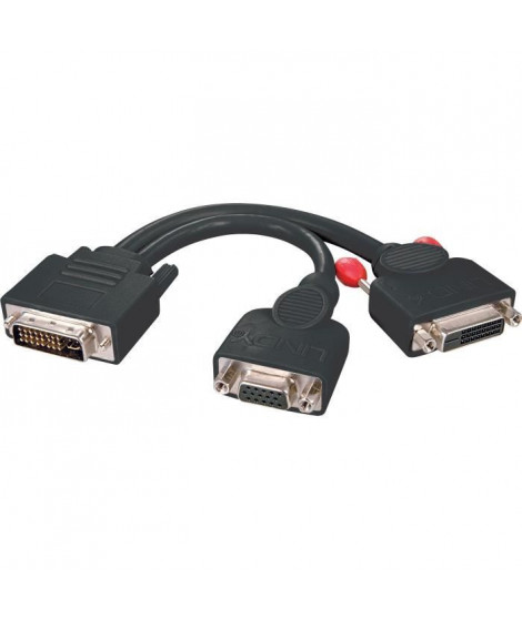 LINDY Câble splitter DVI-I / VGA / DVI-D Dual Link - Noir